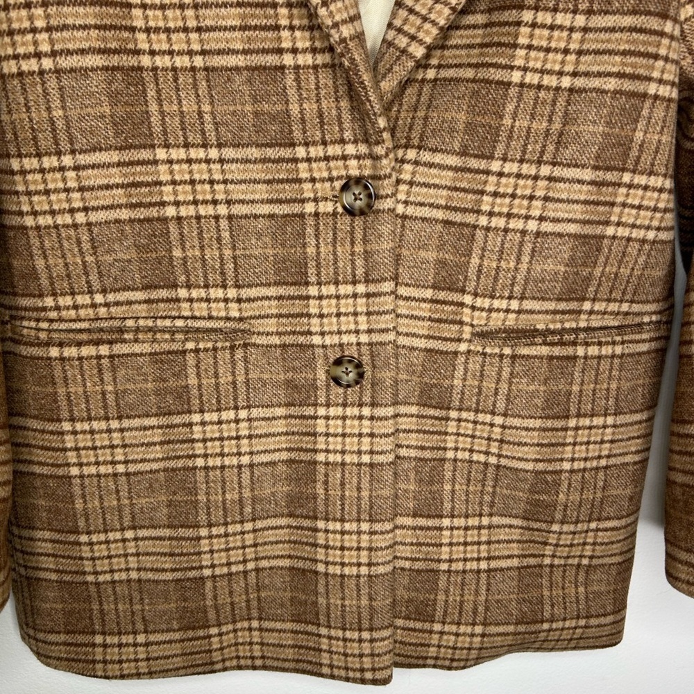 Abercrombie & Fitch Heavyweight Plaid Wool-Blend Blazer Coat Size small - Picture 7 of 11